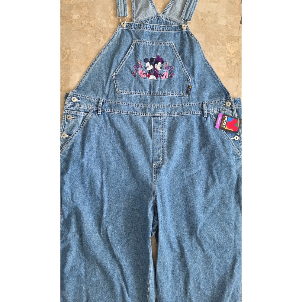 DEADSTOCK Mickey Unlimited Disney Denim Overalls Womens 22W Mickey Minnie Mouse